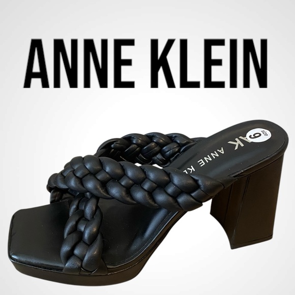 Women’s Anne Klein black braided sandals Block heel | Anne Klein | NWOB size 9 - Picture 8 of 9